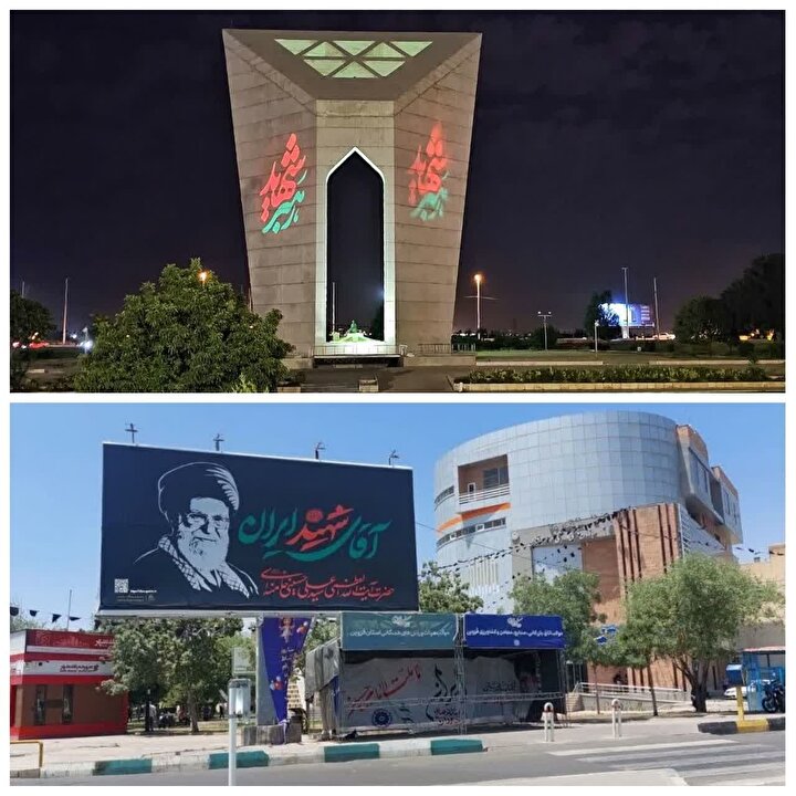 گزارش تصویری | فضاسازی شهر قزوین با تصاویر امام شهید